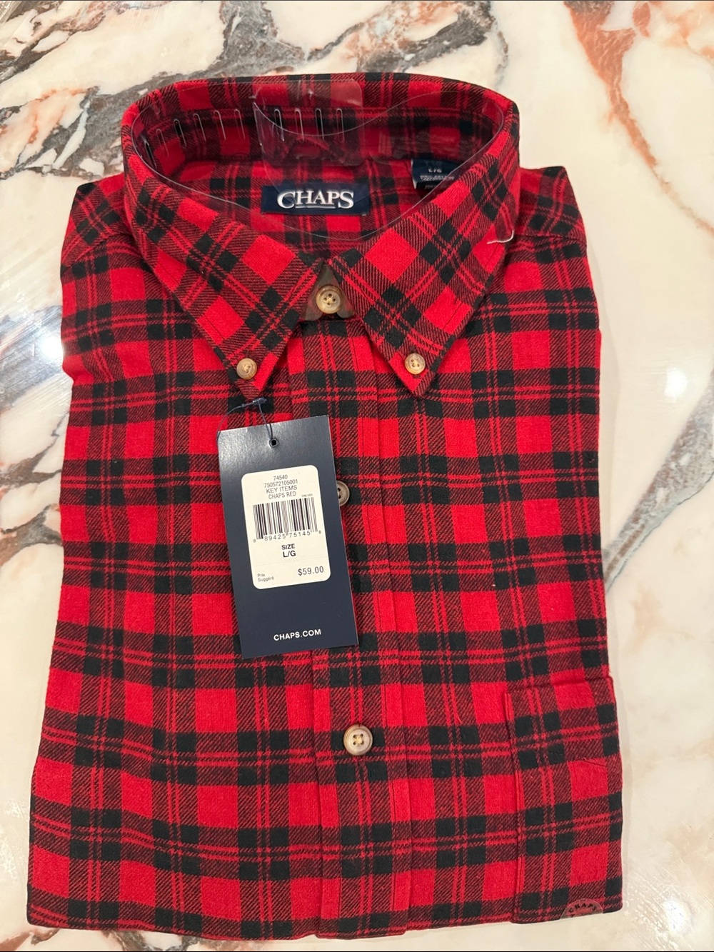 Ralph Lauren Red and Black Plaid Button-Down Shirt